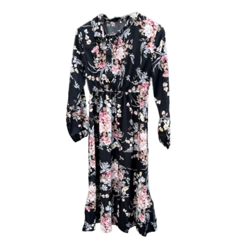 Floral Print Split Midi Cotton/Poly Dress NWT Size XL - Picture 10 of 12